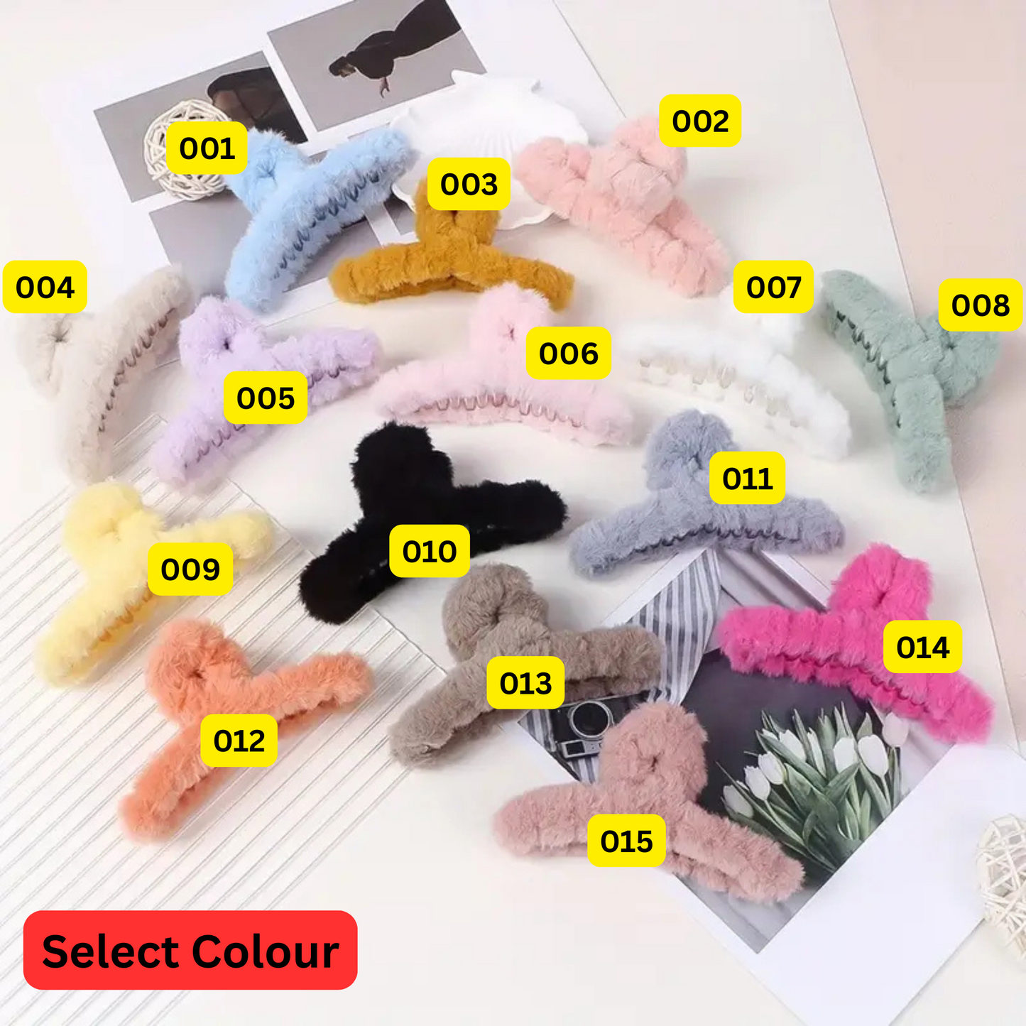 Hair Clips Set β 7pcs Wave Grip Non-Slip Shark Clips OR 15pcs Plush Claw Clips
