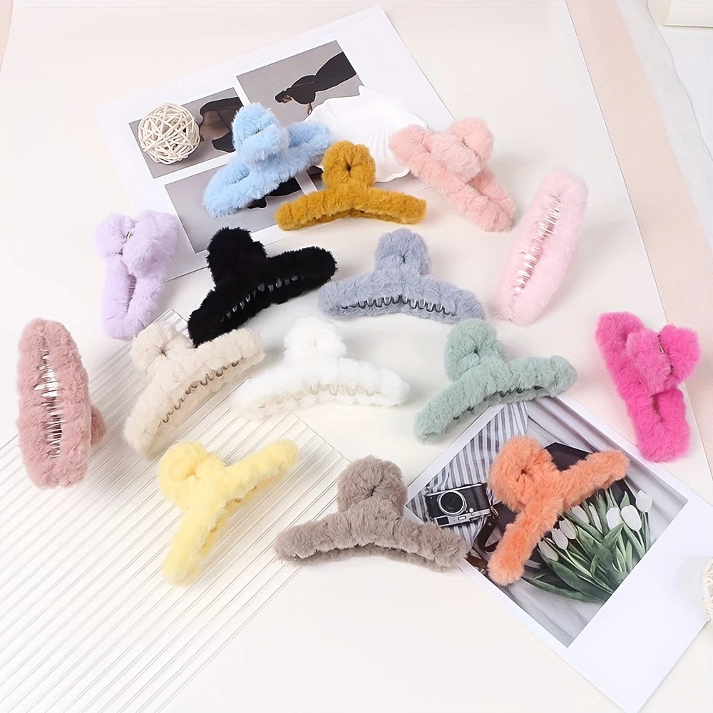 Hair Clips Set β 7pcs Wave Grip Non-Slip Shark Clips OR 15pcs Plush Claw Clips