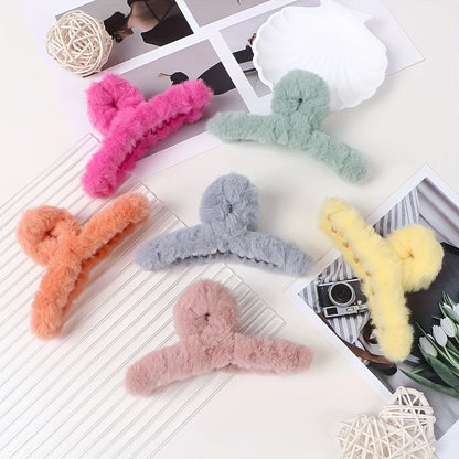 Hair Clips Set – 7pcs Wave Grip Non-Slip Shark Clips OR 15pcs Plush Claw Clips