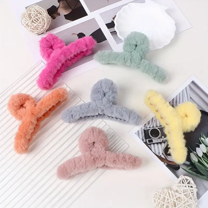 Hair Clips Set – 7pcs Wave Grip Non-Slip Shark Clips OR 15pcs Plush Claw Clips