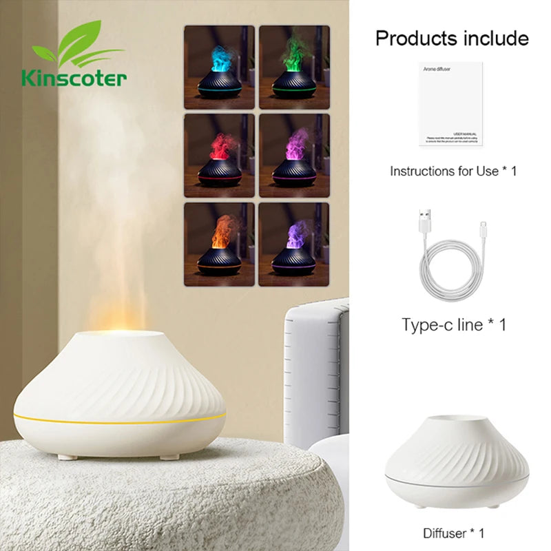 KINSCOTER Volcanic Aroma Diffuser Essential Oil Lamp 130ml USB Portable Air Humidifier -DHPD104