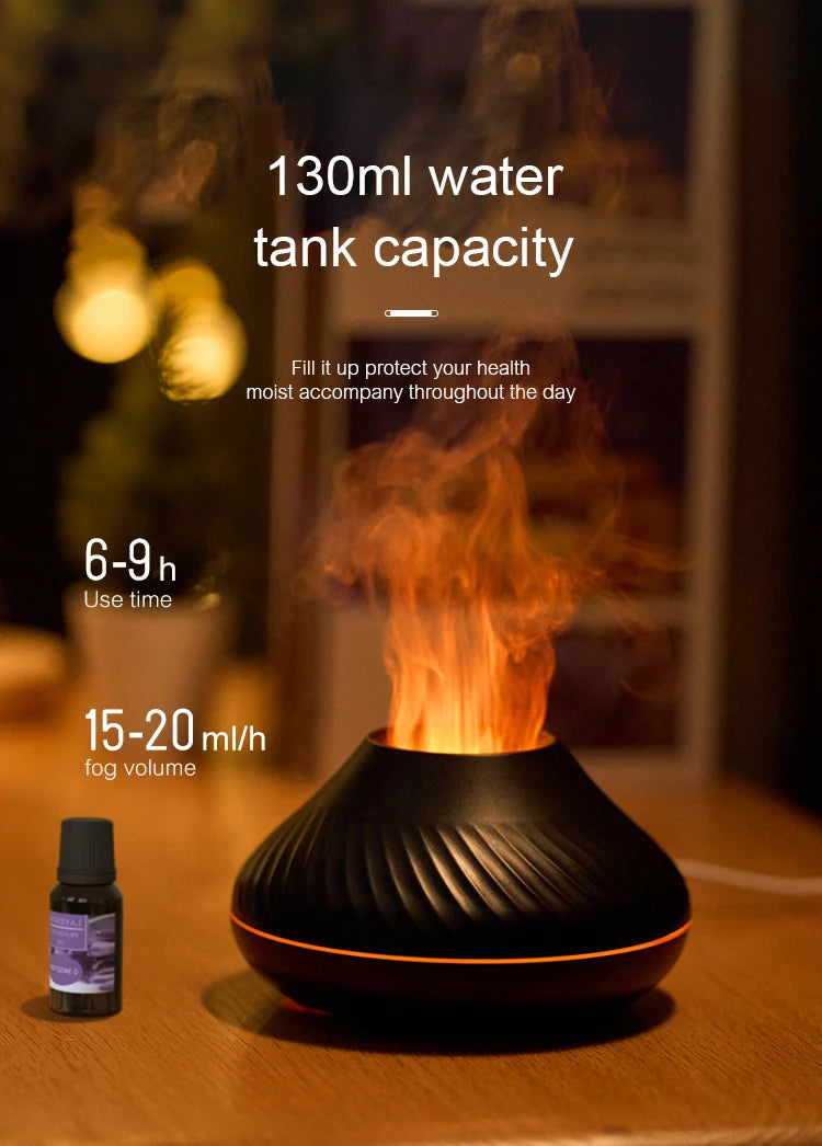 KINSCOTER Volcanic Aroma Diffuser Essential Oil Lamp 130ml USB Portable Air Humidifier -DHPD104