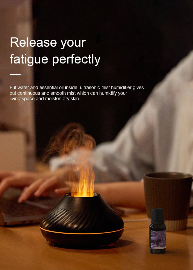 KINSCOTER Volcanic Aroma Diffuser Essential Oil Lamp 130ml USB Portable Air Humidifier -DHPD104