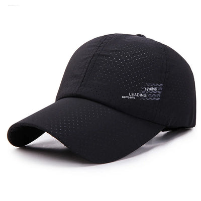 Black baseball cap on a white background