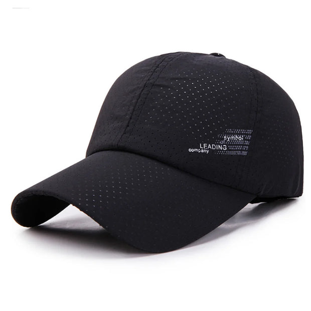 Black baseball cap on a white background