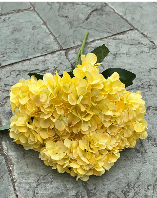 Yellow flowers on a stone surface