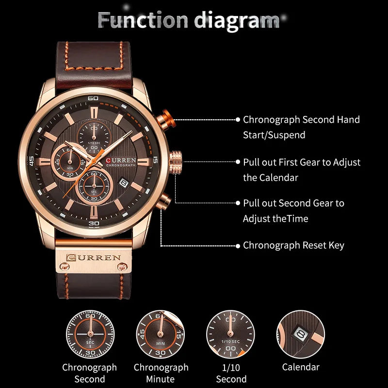 CURREN Fashion Date Quartz Men Watches Top Brand Luxury Male Wrist Watch -WPD139