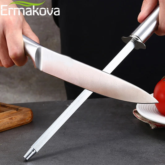 ERMAKOVA Knife Sharpening Rod 12 Inch Kitchen Honing Steel Knife Sharpening -GPD100