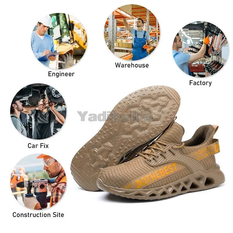 Steel Toe Safety Shoes for Men Women Lightweight Work Sneakers Puncture Proof Work Shoes -SHPD119