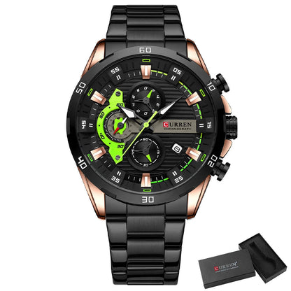 CURREN Stainless Steel Watches for Men's Creative Fashion Luminous Dial -WPD137