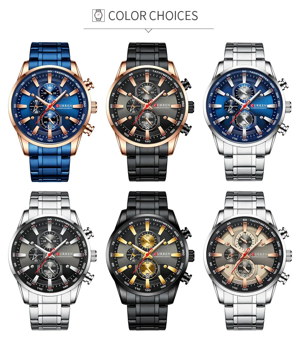 CURREN Man Watches Luxury Sporty Chronograph Wristwatches for Men -WPD150