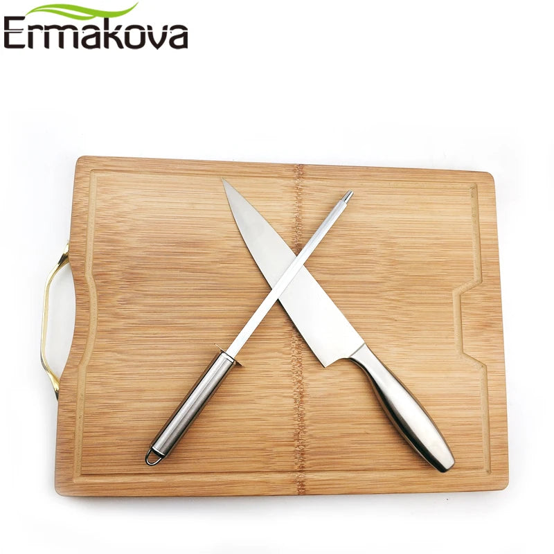 ERMAKOVA Knife Sharpening Rod 12 Inch Kitchen Honing Steel Knife Sharpening -GPD100