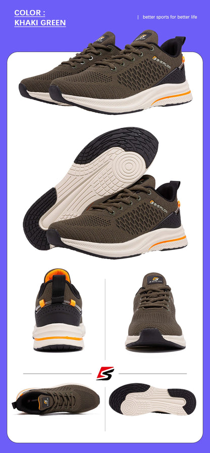 Baasploa New Men Knit Casual Walking Shoes Breathable Trendy Sneakers -BSPD101