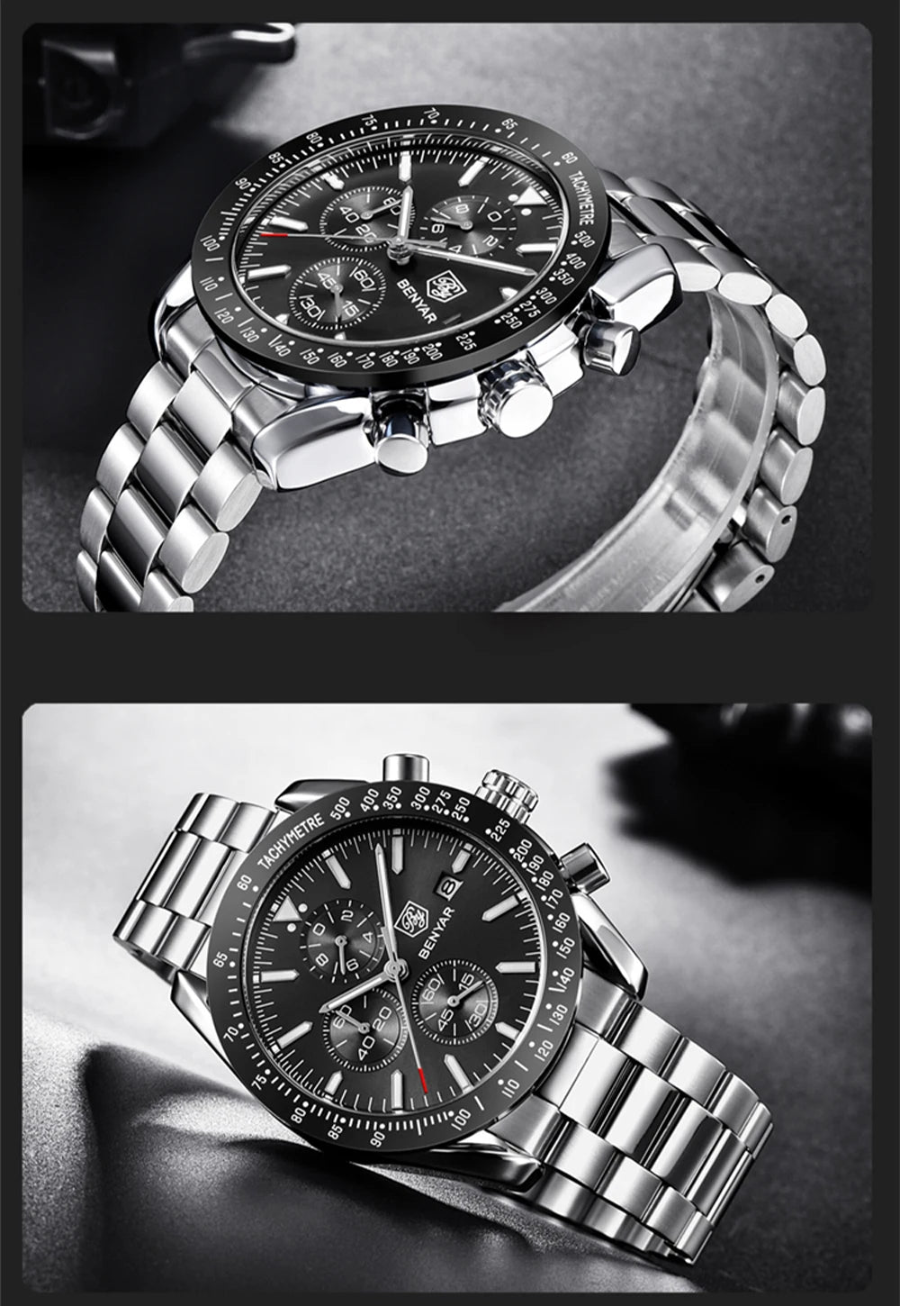 BENYAR Men Watches Brand Luxury Silicone Strap Waterproof -WPD134