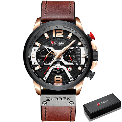 CURREN Casual Sport Watches for Men Top Brand Luxury Military Leather Wrist Watch -WPD138