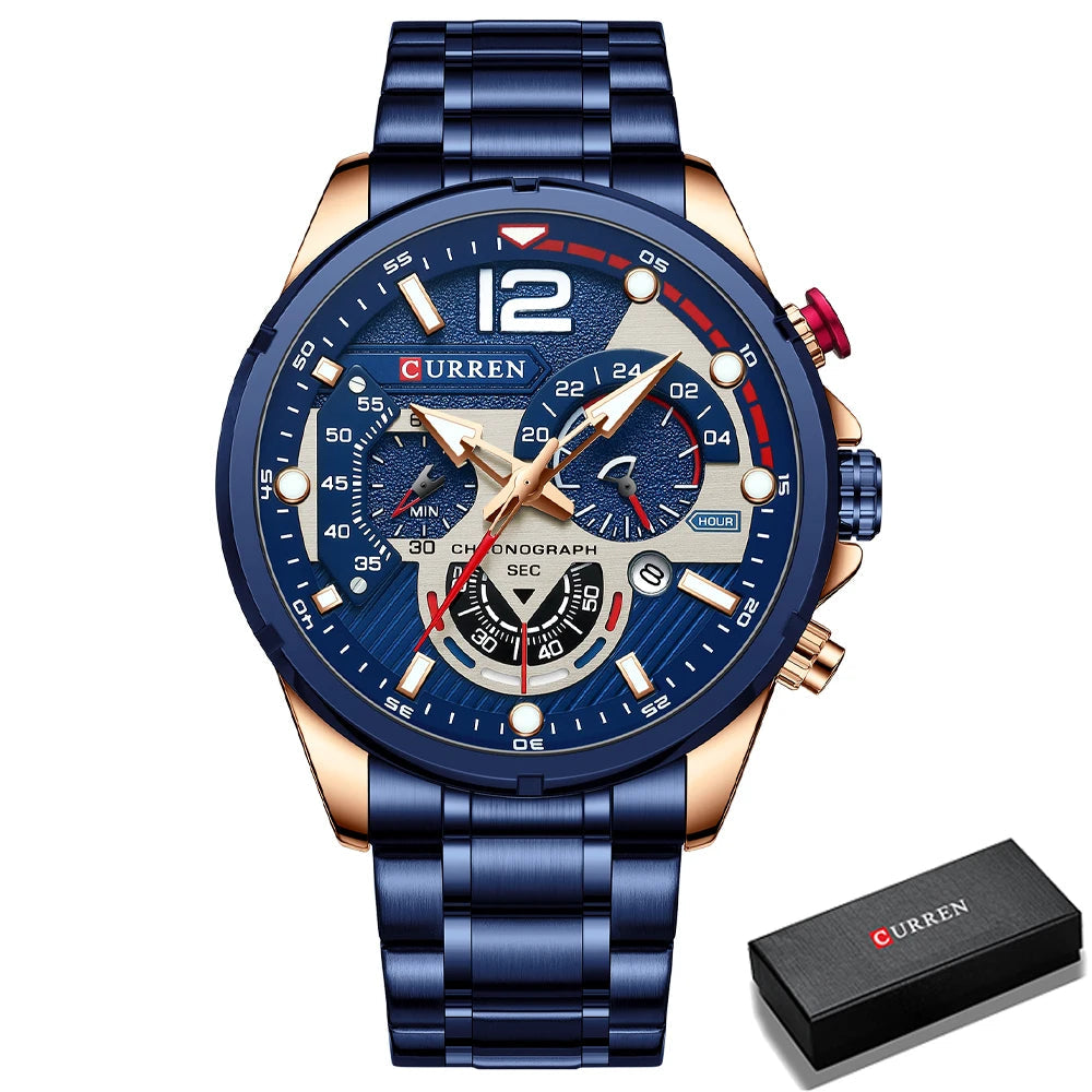 CURREN Watches Men's Sport Quartz Chronograph Wristwatches -WPD140