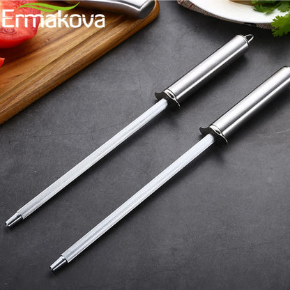 ERMAKOVA Knife Sharpening Rod 12 Inch Kitchen Honing Steel Knife Sharpening -GPD100