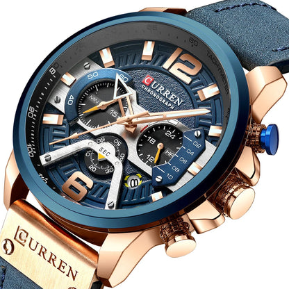 CURREN Casual Sport Watches for Men Top Brand Luxury Military Leather Wrist Watch -WPD138