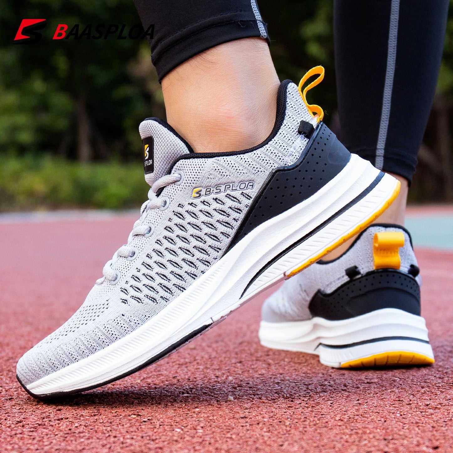 Baasploa New Men Knit Casual Walking Shoes Breathable Trendy Sneakers -BSPD101