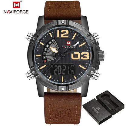 NAVIFORCE Luxury Brand Men's Sport Watches Men Dual Display LED -WPD118