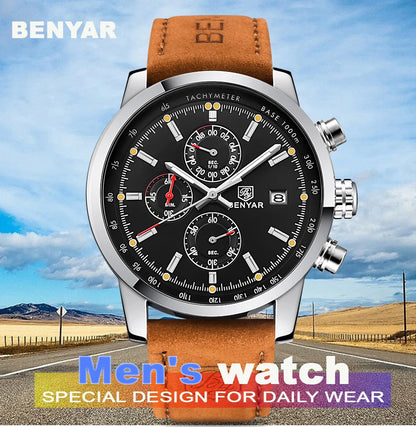 BENYAR Fashion Chronograph Sport Men's Watches Top Brand Luxury Quartz -WPD129