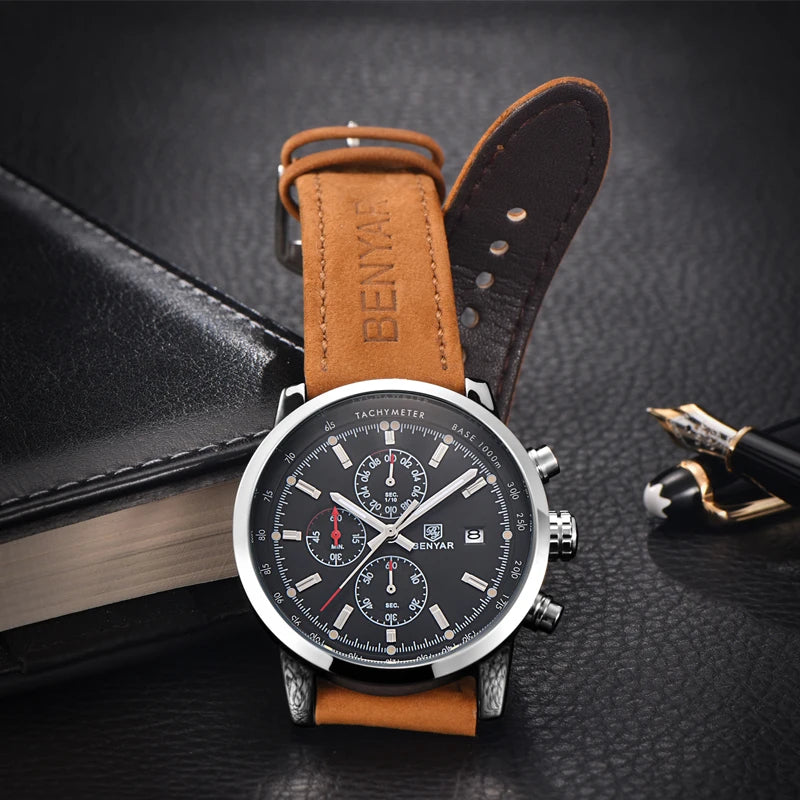 BENYAR Fashion Chronograph Sport Men's Watches Top Brand Luxury Quartz -WPD129