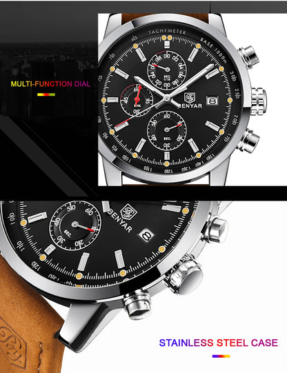 BENYAR Fashion Chronograph Sport Men's Watches Top Brand Luxury Quartz -WPD129