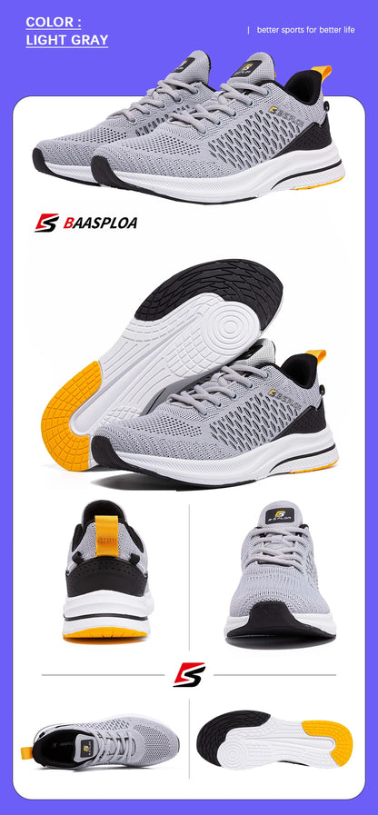 Baasploa New Men Knit Casual Walking Shoes Breathable Trendy Sneakers -BSPD101