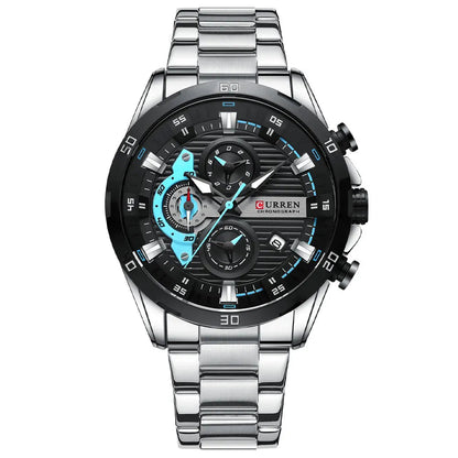 CURREN Stainless Steel Watches for Men's Creative Fashion Luminous Dial -WPD137