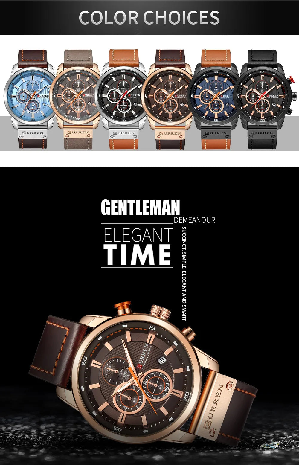 CURREN Fashion Date Quartz Men Watches Top Brand Luxury Male Wrist Watch -WPD139