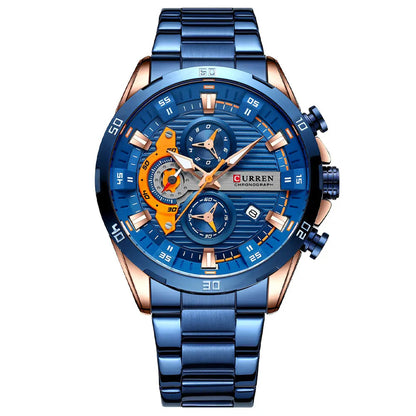 CURREN Stainless Steel Watches for Men's Creative Fashion Luminous Dial -WPD137