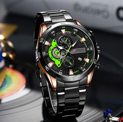 CURREN Stainless Steel Watches for Men's Creative Fashion Luminous Dial -WPD137