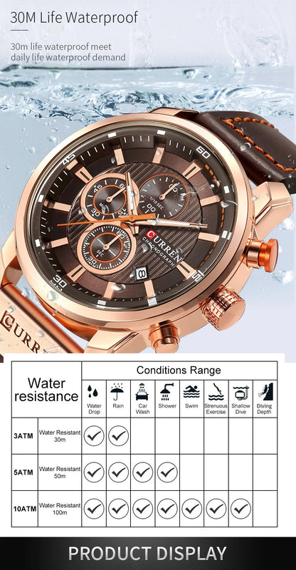 CURREN Fashion Date Quartz Men Watches Top Brand Luxury Male Wrist Watch -WPD139