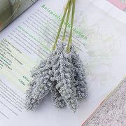 Bouquet of dried flowers on an open book