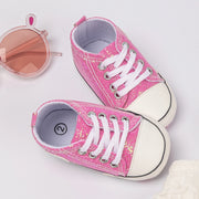 Checkered Soft Sole Baby Shoes – Lace-Up First Walkers for Infants (0–12 Months) First Walkers ZURRIES BILLINERY (PVT) LTD.