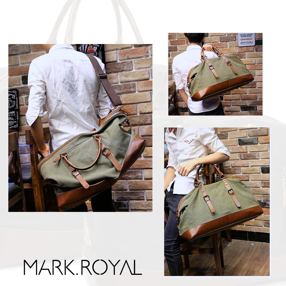 MARKROYAL Canvas Leather Men Travel Bags -BPD101