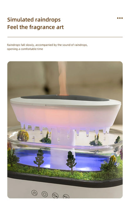 Aroma Humidifier Raindrop Air Humidifier Colourful Light White Noise Essential Oil Diffuser Home Ultrasonic -DHPD113