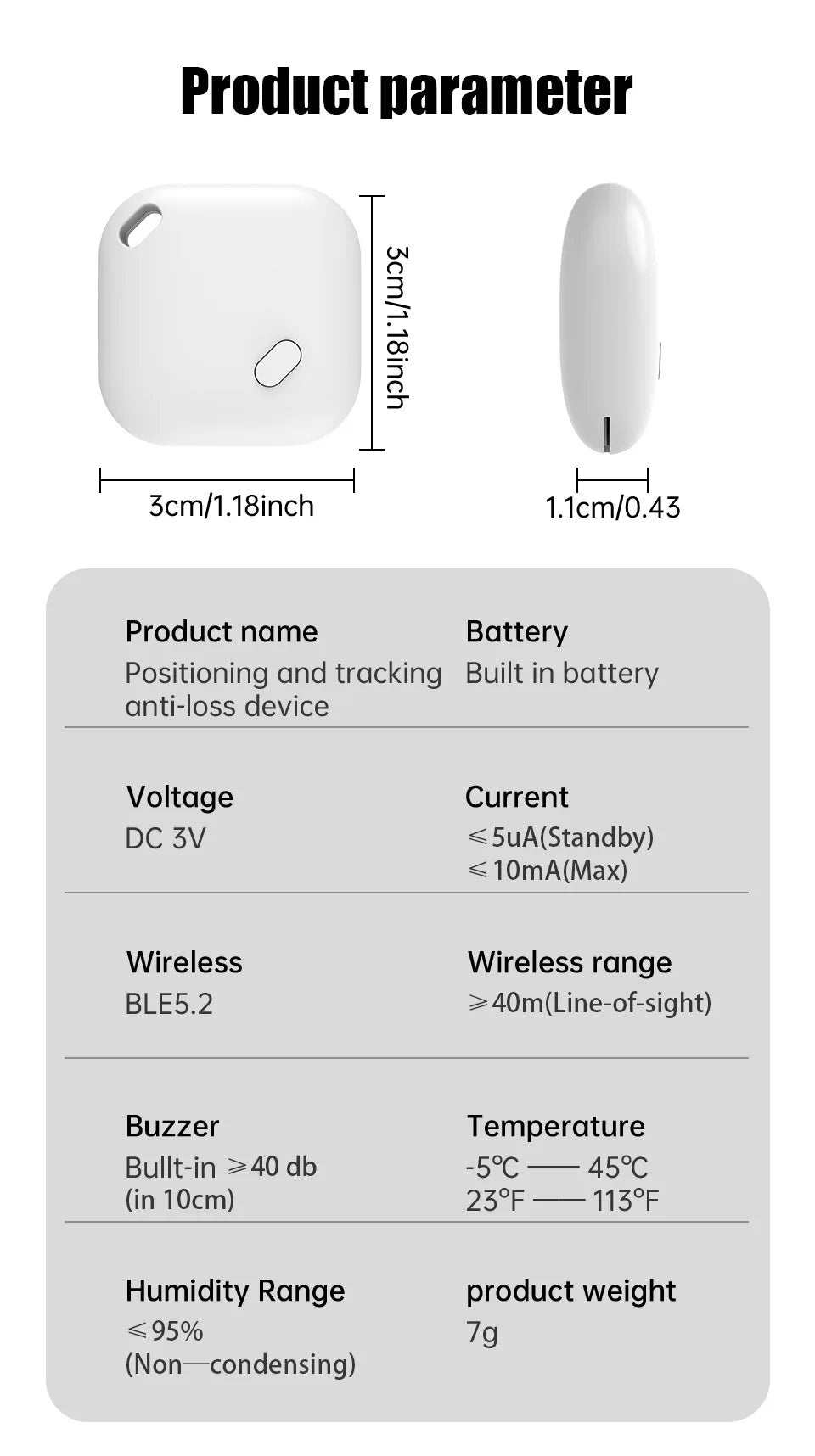 Mini Tracking Device For Apple Find My Key Smart iTag Child Finder Pet Car GPS -BKPD105