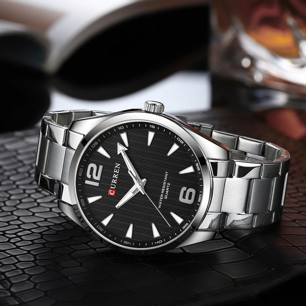 CURREN Fashion Brand Men's Watches with Luminous Hands Classy Business Stainless Steel Band Wristwatches for Male -WPD141