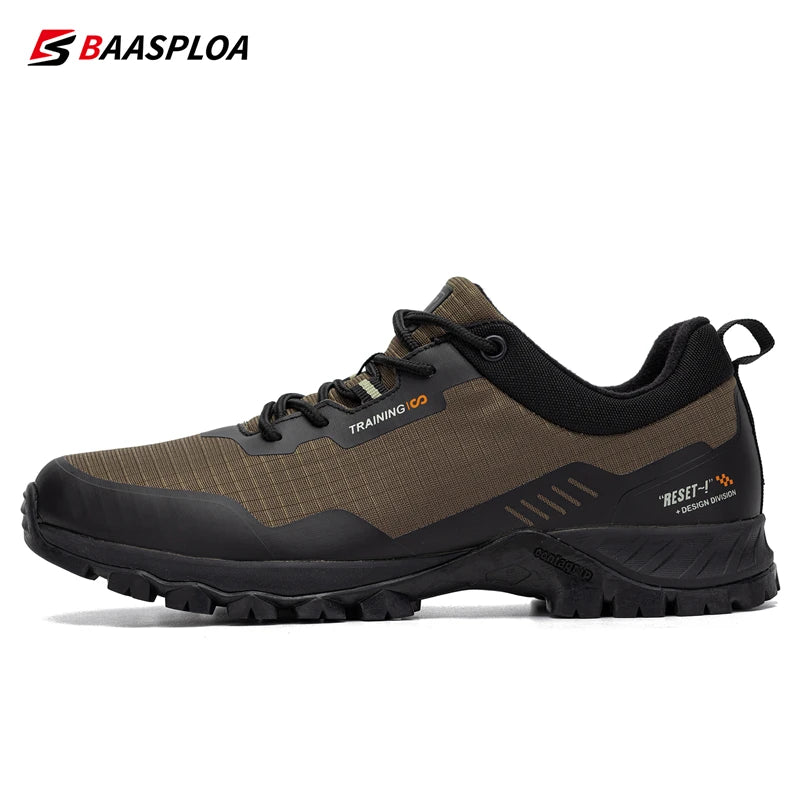 Baasploa New Men's Anti-Skid Wear-Resistant Hiking Shoes Fashion Waterproof Outdoor Travel shoes -BSPD100