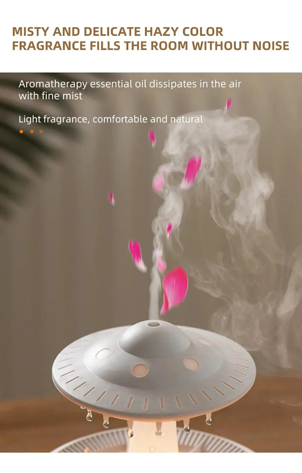 Aierwill ufo Air Humidifier Ultrasonic Aromatherapy Diffusers Mist Maker Fragrance Essential Oil Aroma Diffusor -BKPD124