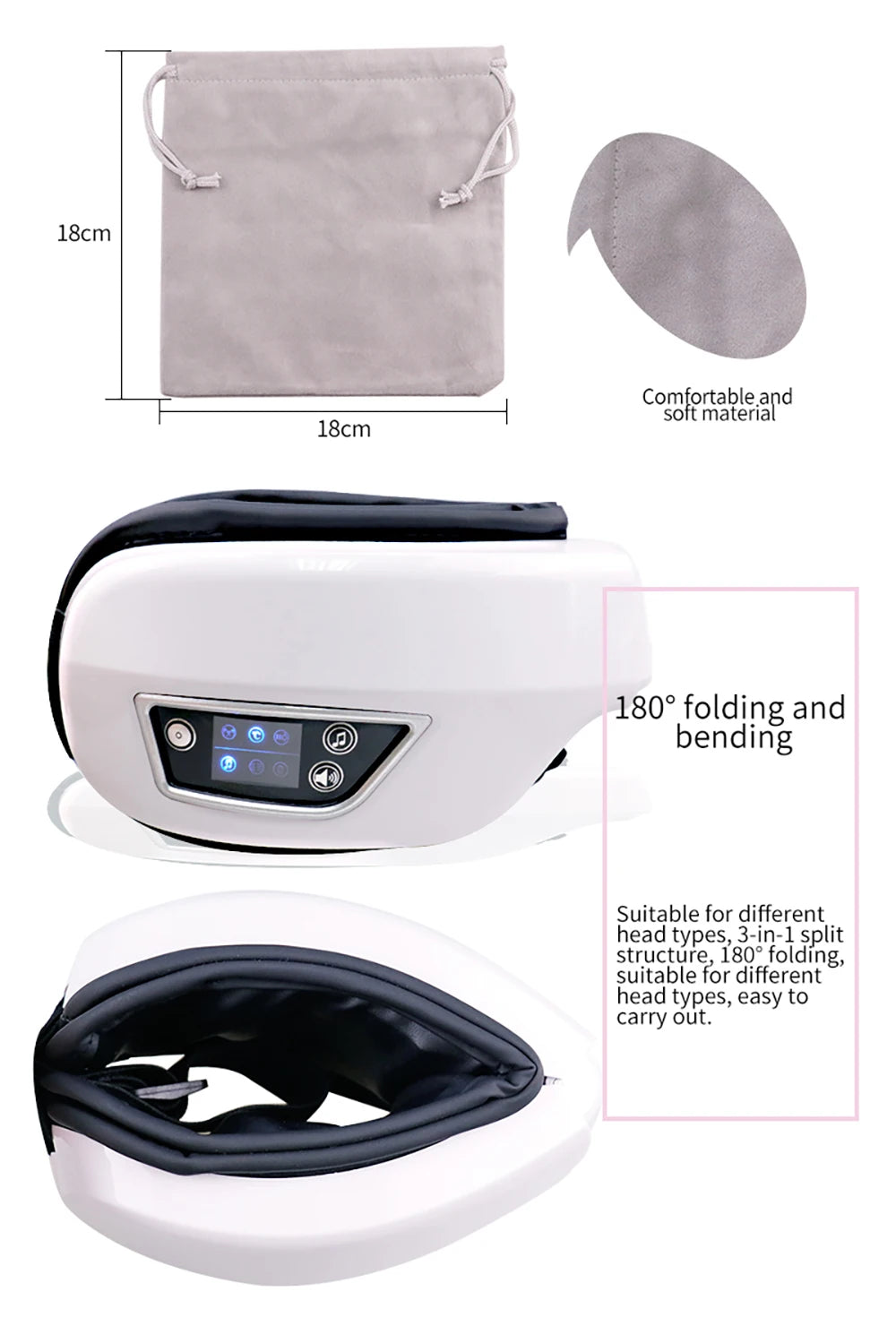 6D Smart Eye Massager Vibration Hot Airbag Compress Eye Care Instrument -BKPD104