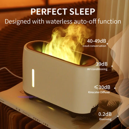 Kinscoter 240ml Flame Air Humidifier Electric Colourful Fire Essential Oil Aroma Diffuser -DHPD118