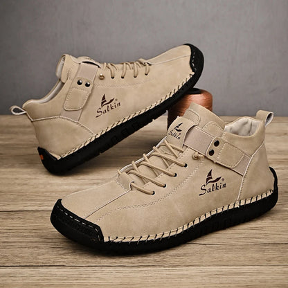 New 2024 Handmade Leather Casual Men Shoes Design Sneakers Man -SHPD111