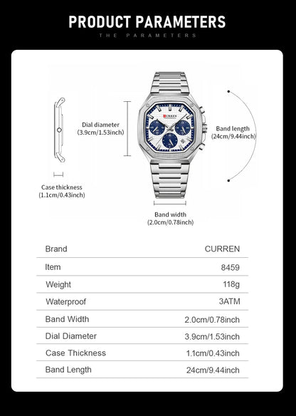 CURREN Fashion Sports Watches Brand Creative Multifunctional Design Dial Watches -WPD146