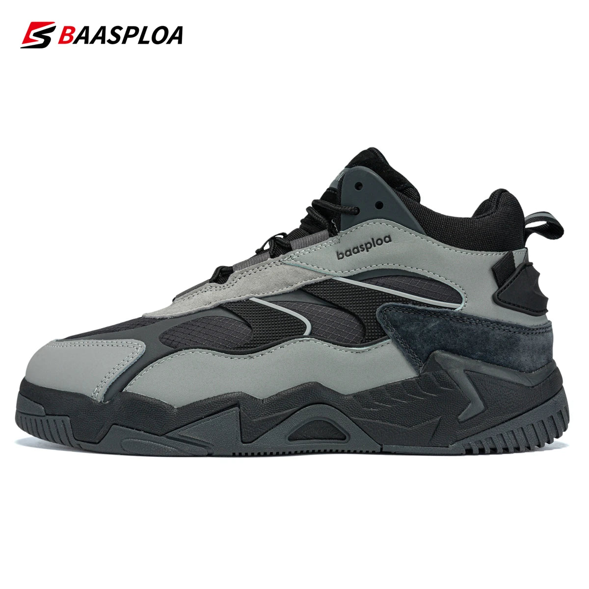 Baasploa Men Winter Sneakers Leather Waterproof Sport Shoes for Men Comfort -BSPD104