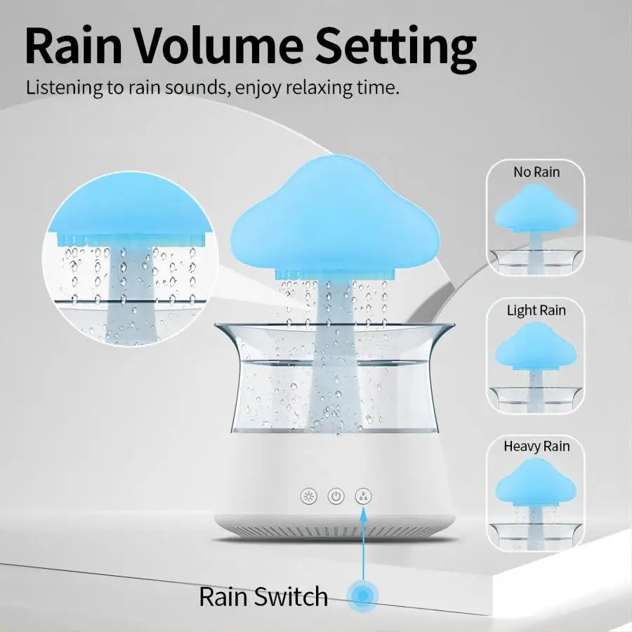 Relax Cloud Rain Diffuser Humidifier Raindrop Aromatherapy Machine Ultrasonic Atomization Humidification -DHPD114