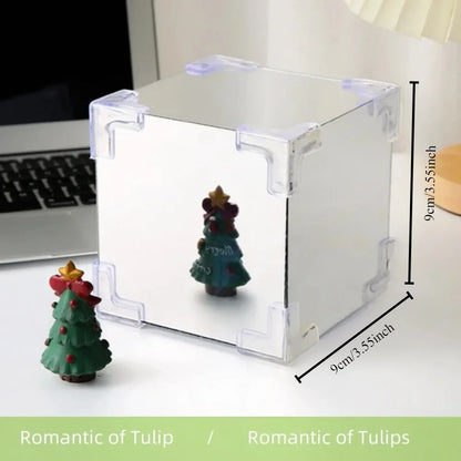 DIY Tulip Mirror Cube Lamp Simulation Flower Bedroom Sleeping Table Lamp -ZKPD105