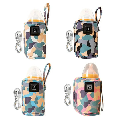 USB Milk Water Warmer Bottle Heater Travel Stroller Insulated Bag Baby Nursing -BKPD117