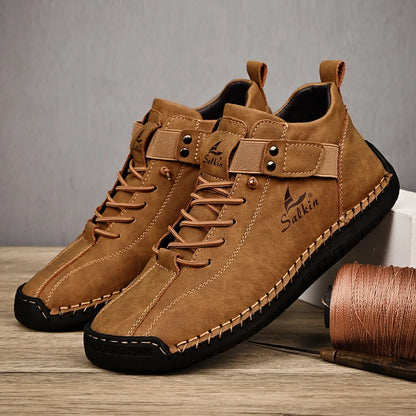 New 2024 Handmade Leather Casual Men Shoes Design Sneakers Man -SHPD111